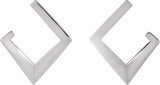 Sterling Silver Geometric Front-Back Hoop Earrings