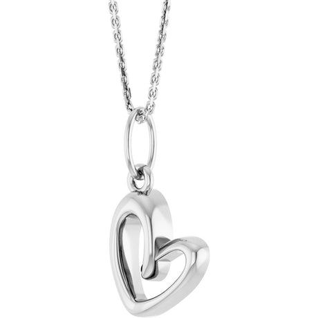 14K White Petite Heart 18" Necklace