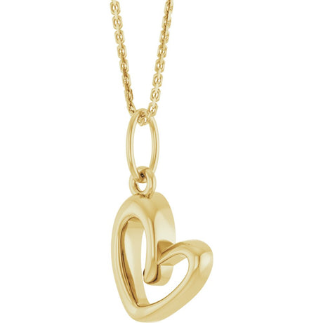 14K Yellow Gold Petite Heart 18" Necklace
