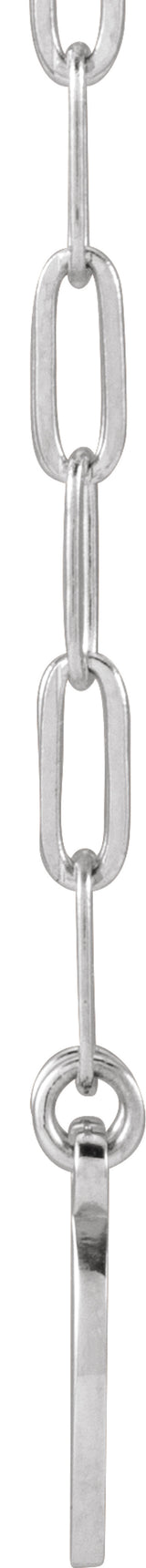 14K White Gold Engravable Disc 16" Necklace