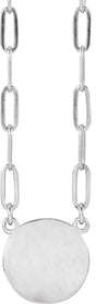14K White Gold Engravable Disc 16" Necklace
