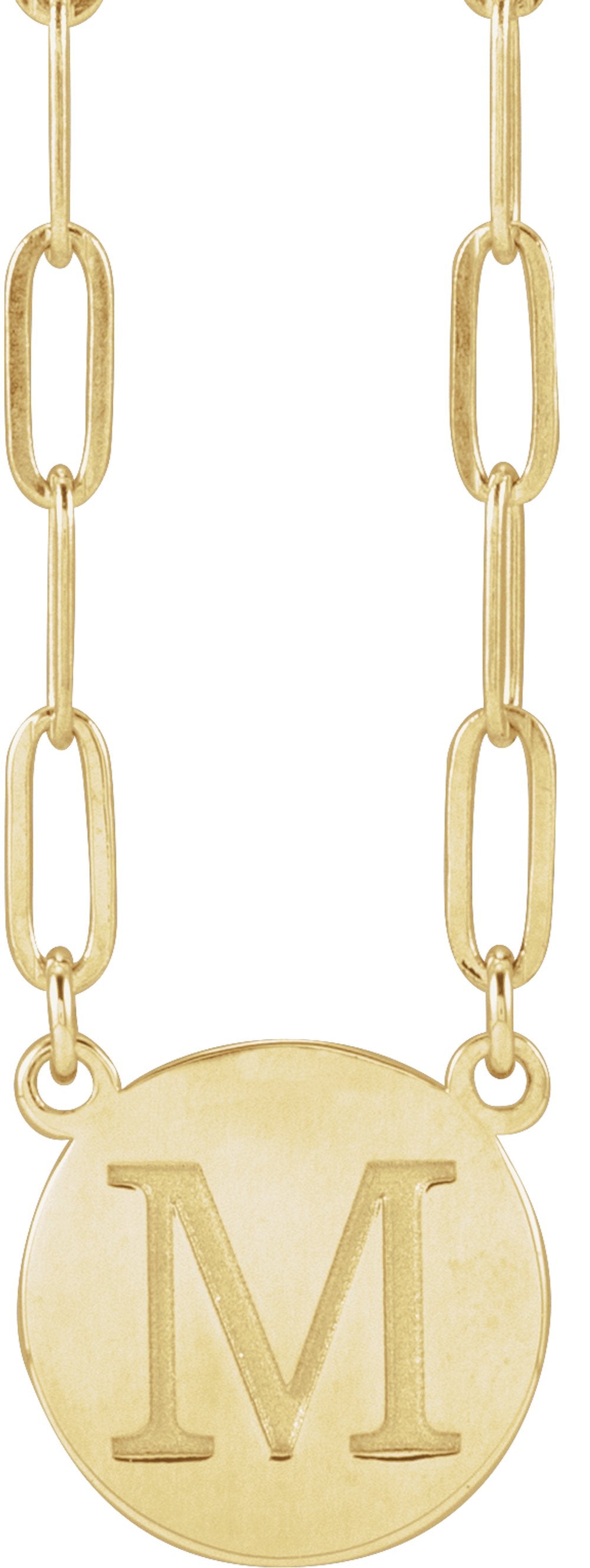 14K Yellow Engravable Disc 16" Necklace