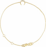 14K Yellow .04 CTW Natural Diamond Crescent Moon 6 1/2-7 1/2 Bracelet
