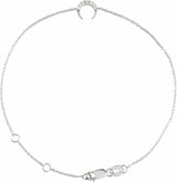 14K White .04 CTW Natural Diamond Crescent Moon 6 1/2-7 1/2 Bracelet