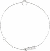 14K White Gold .04 CTW Natural Diamond Crescent Moon 6 1/2-7 1/2 Bracelet
