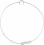 14K White Gold .04 CTW Natural Diamond Crescent Moon 6 1/2-7 1/2 Bracelet