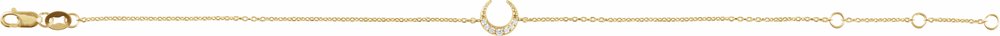 14K Yellow .04 CTW Natural Diamond Crescent Moon 6 1/2-7 1/2 Bracelet