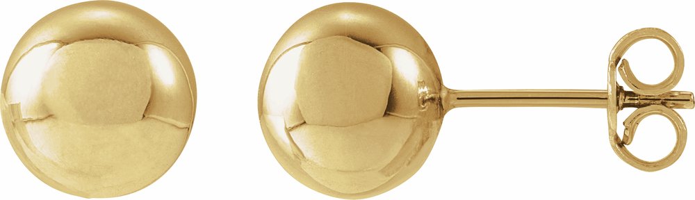 14K Yellow Gold 8 mm Ball Earrings