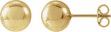 14K Yellow Gold 8 mm Ball Earrings