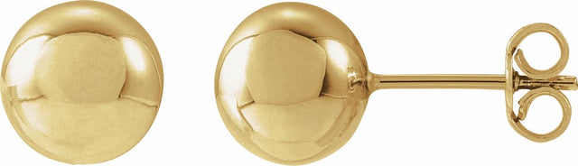 14K Yellow Gold 8 mm Ball Earrings