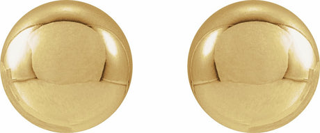 14K Yellow Gold 6 mm Ball Earrings