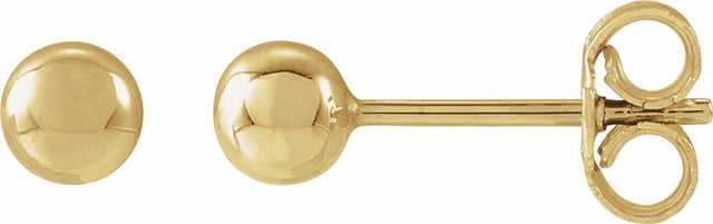 14K Yellow Gold 4 mm Ball Earrings