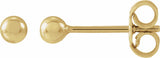 14K Yellow Gold 3 mm Ball Earrings