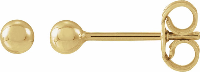 14K Yellow Gold 3 mm Ball Earrings