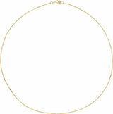 14K Yellow 1.1 mm Dapped Cable 16" Chain