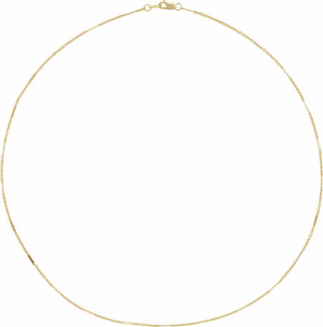 14K Yellow 1.1 mm Dapped Cable 16" Chain