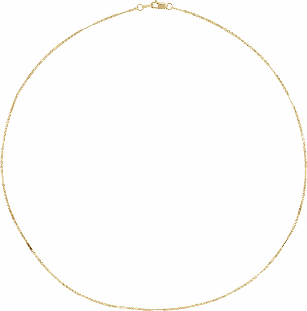 14K Yellow Gold Filled 1.1 mm Dapped Cable 16" Chain