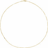 14K Yellow Gold-Filled 1.1 mm Dapped Cable 20" Chain