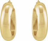 14K Yellow Half-Round Tube 17 mm Hoop Earrings