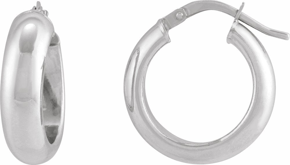 Sterling Silver Half-Round Tube 17 mm Hoop Earrings