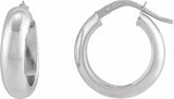 Sterling Silver Half-Round Tube 17 mm Hoop Earrings