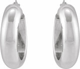 Sterling Silver Half-Round Tube 17 mm Hoop Earrings