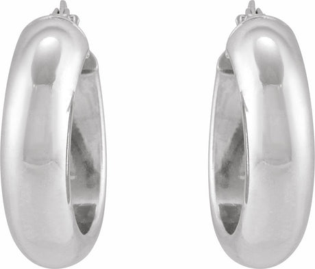 Sterling Silver Half-Round Tube 17 mm Hoop Earrings