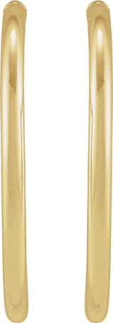 14K Yellow Tube 30 mm Hoop Earrings