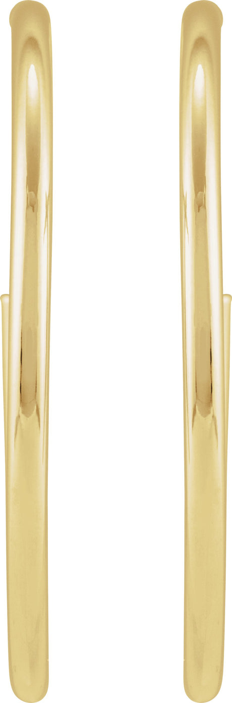 14K Yellow Tube 45 mm Hoop Earrings