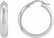 Sterling Silver Half-Round Tube 30 mm Hoop Earrings