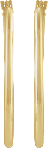 14K Yellow Elongated Oval Tube 41.5 mm Hoop Earrings