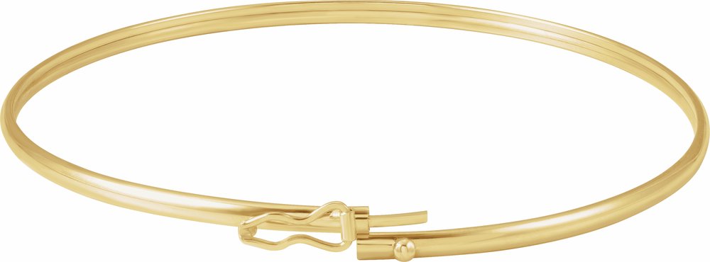 14K Yellow Gold 1.8 mm Bangle 6 4/5" Bracelet