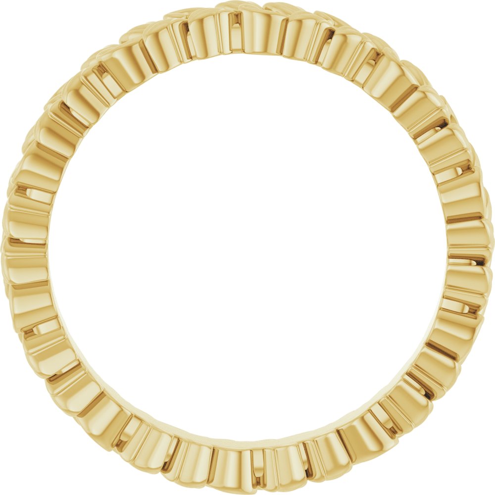 14K Yellow Gold 3.2 mm Floral Band Size 7