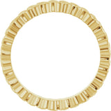14K Yellow Gold 3.2 mm Floral Band Size 7
