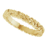 14K Yellow Gold 3.2 mm Floral Band Size 7