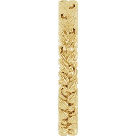 10K Yellow Gold 3.2 mm Floral Band Size 7