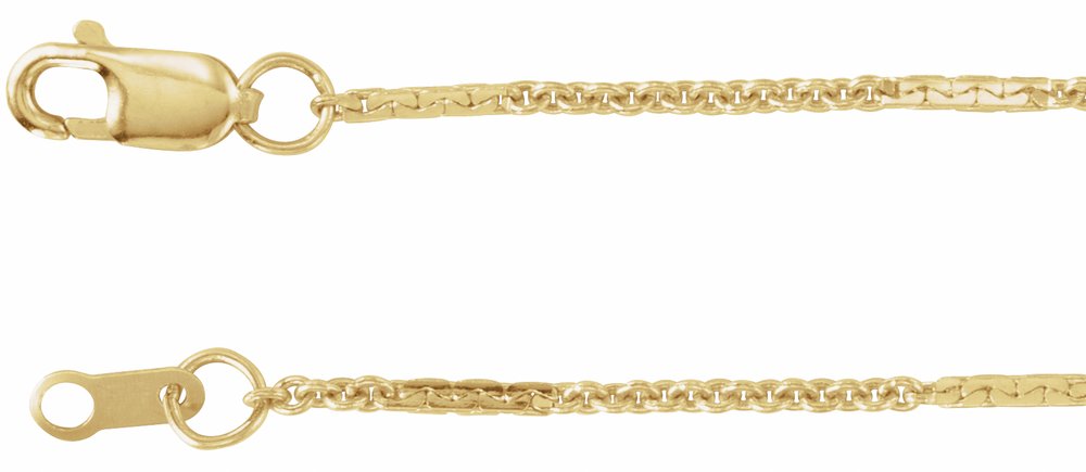 14K Yellow Gold 1.1 mm Dapped Cable 18" Chain