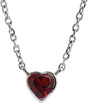 Sterling Silver Natural Mozambique Garnet Bezel-Set 16-18" Necklace