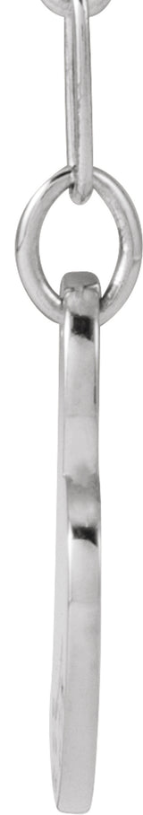 14K White Gold Sister Heart 18" Necklace