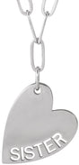 14K White Gold Sister Heart 18" Necklace