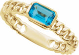 14K Yellow Natural Sky Blue Topaz Ring