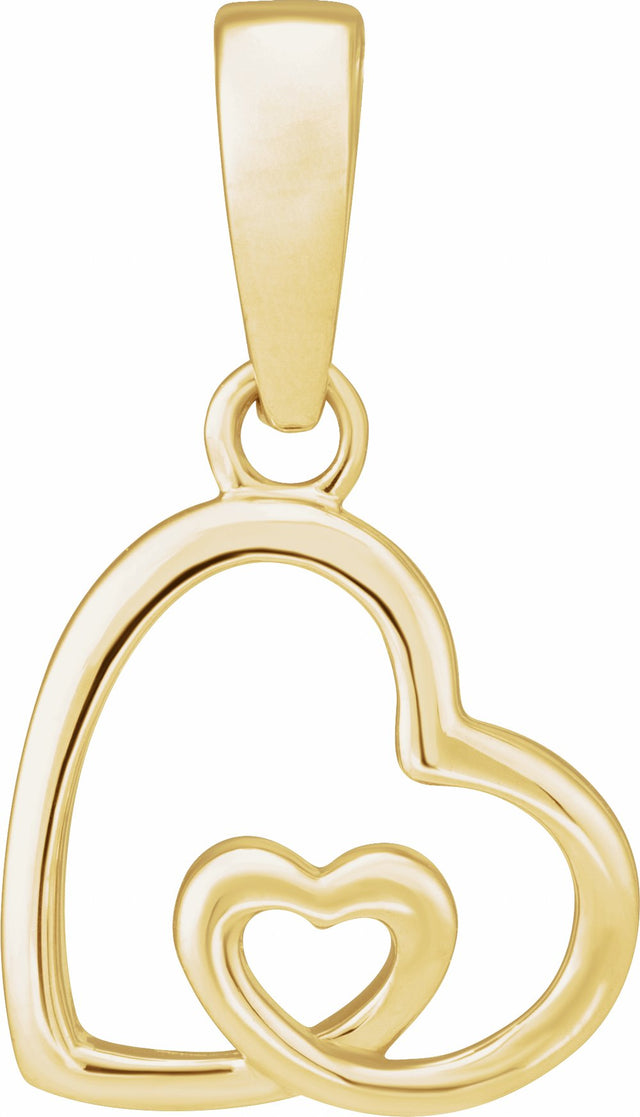 14K Yellow Heart Pendant