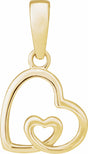 14K Yellow Heart Pendant