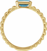 14K Yellow Gold Natural Sky Blue Topaz Ring
