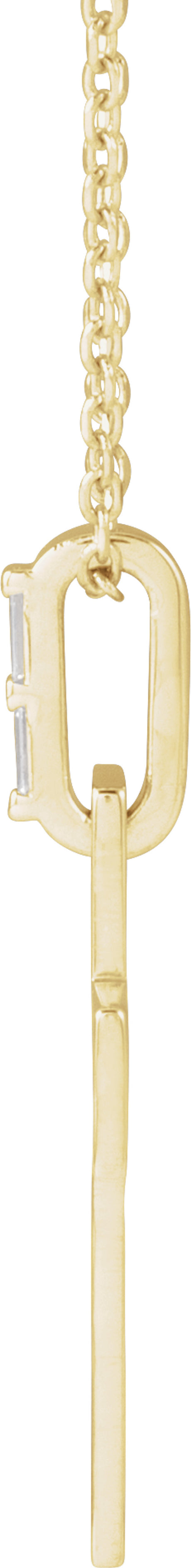 14K Yellow Gold .03 CTW Natural Diamond Cross 16-18" Necklace Mounting