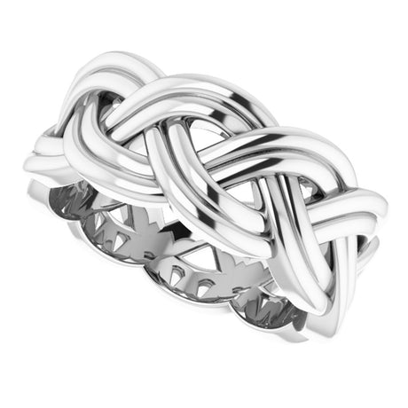 Continuum Sterling Silver 8 mm Woven-Design Band Size 5.5