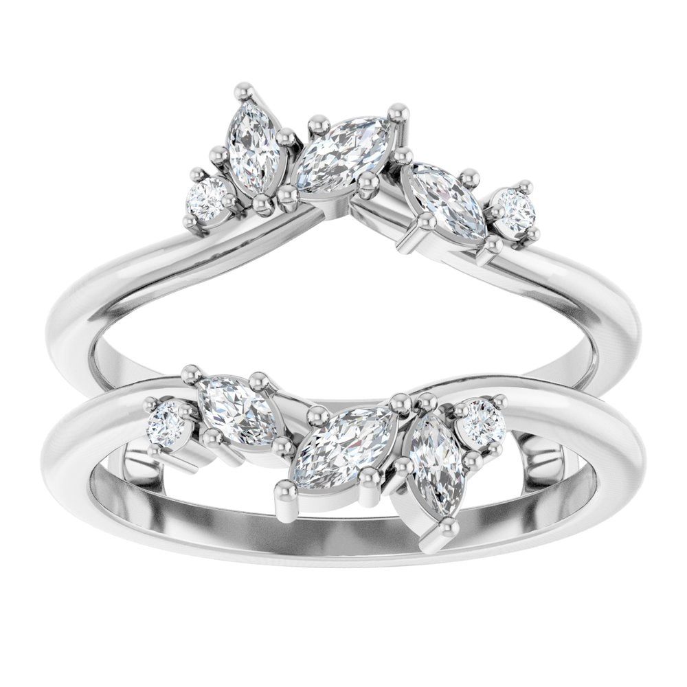 Platinum 1/3 CTW Natural Diamond Ring Guard