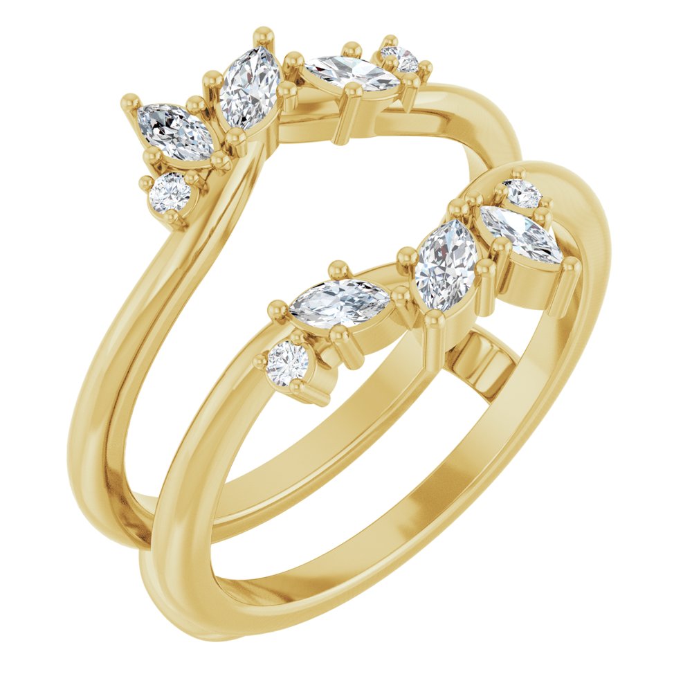 14K Yellow 1/3 CTW Natural Diamond Ring Guard