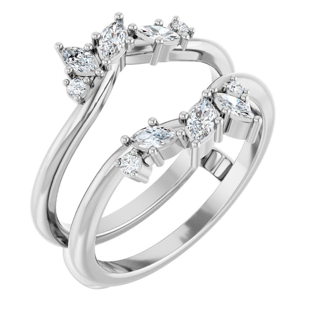 Platinum 1/3 CTW Natural Diamond Ring Guard