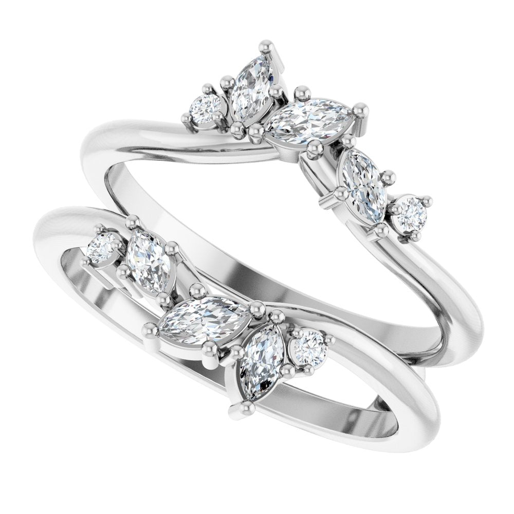 Platinum 1/3 CTW Natural Diamond Ring Guard